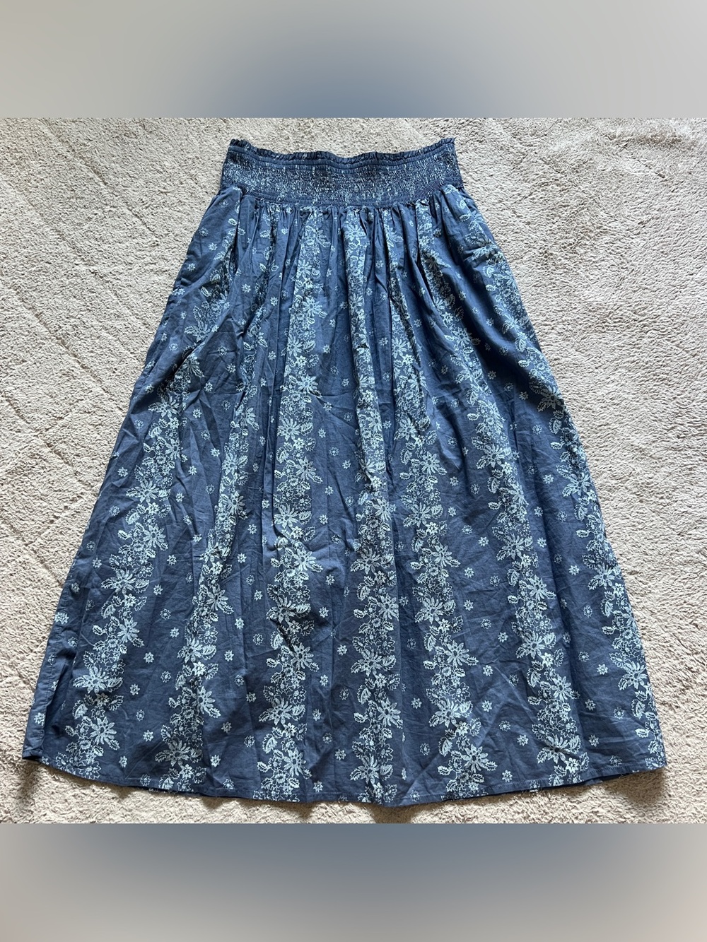 NWT Universal Thread Floral Maxi Skirt Cotton Cottage Boho Peasant Stretch Sz M